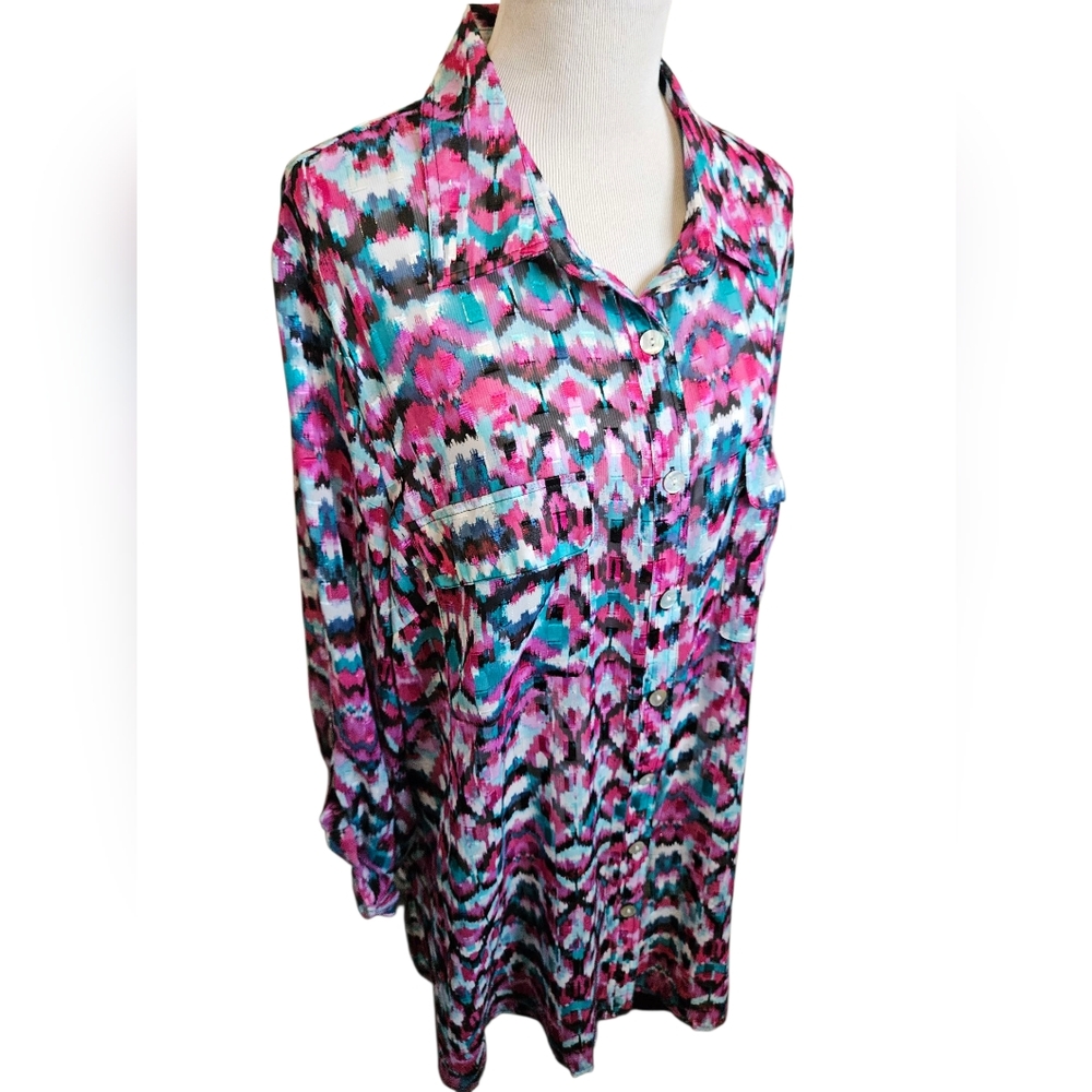 Ruby Road Vibrant Multicolor Women's Top 22 W